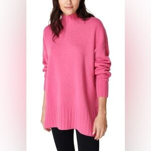 SWEATY BETTY Mountain Merino Wool Blend Mock Neck Sweater In Camellia Pink